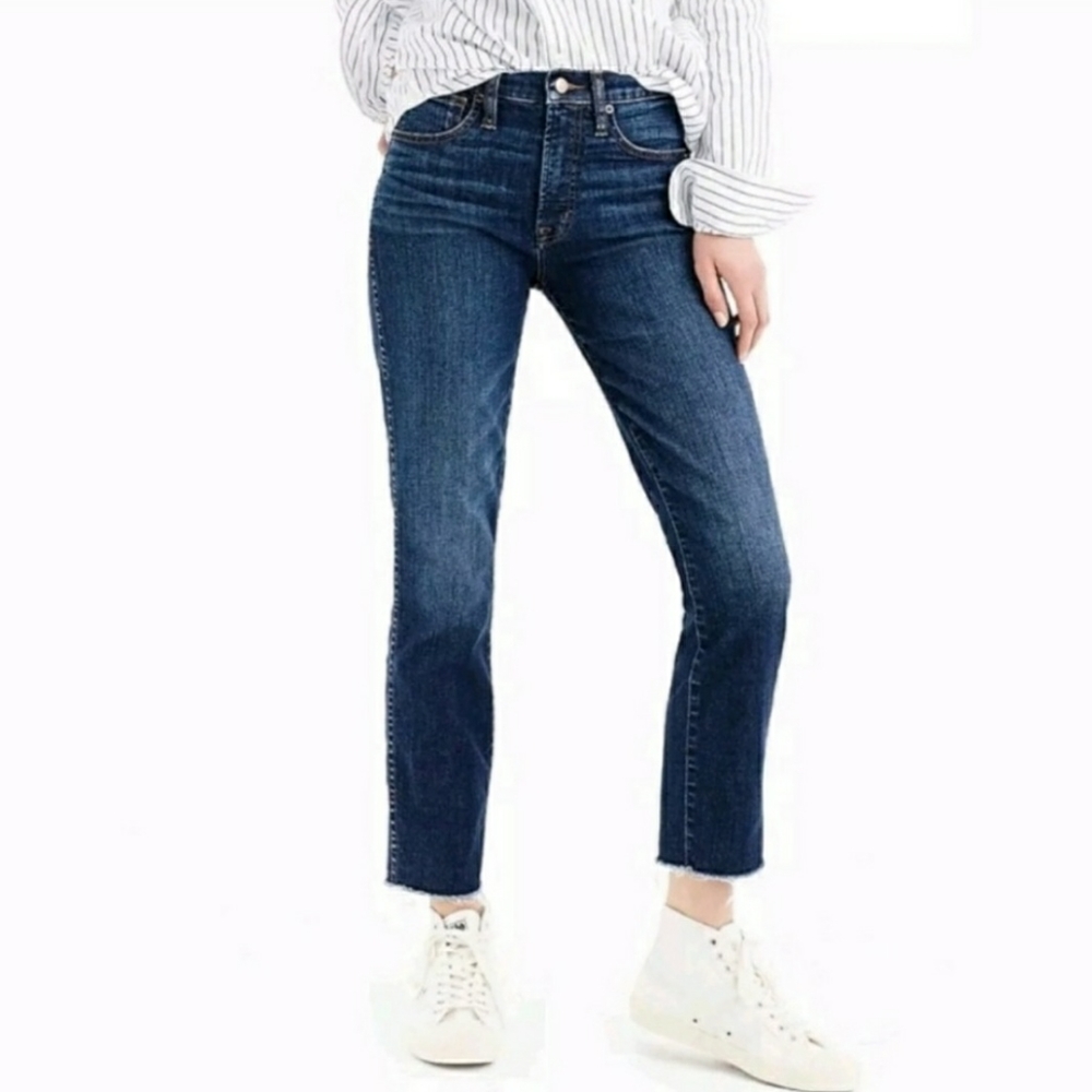 Jcrew like NEW vintage straight jeans raw hem 32 or 14/16
